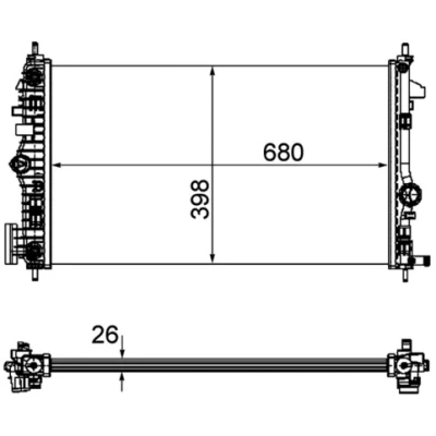 Imagen de MAHLE ORIGINAL CR 1103 000P Radiador, refrigeración del motor para vehículos con climatizador 680 398 26 Aletas soldadas
