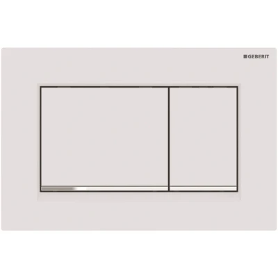 Imagen de Geberit 115883JT1 Sigma 30 Pulsador para 2 cantidades de cisterna (placa + botones, blanco mate, rayas cromadas)