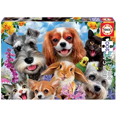Imagen de Educa 200 Selfie de Mascotas, Puzzle Compuesto por Grandes Piezas Perfectamente acabadas, Medida aproximada del Puzzle, 40 x 28 cm, A Partir 6 años (19293)