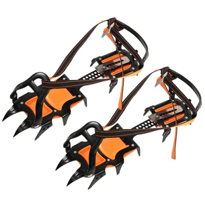 Imagen de Hielos crampones, escalada crampones 12 dientes alta elasticidad Material de acero para montañismo