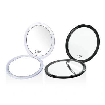 Imagen de Espejo De 2 Piezas, Aumento Viaje, Bolso, Compacto, Bolsillo Para Mujer, Viaje Plegable, Maquillaje