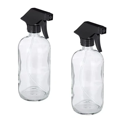 Imagen de Relaxdays Pulverizador Agua Cristal, Set 2 x 500 ml, Niebla y Chorro, Cuidado Pelo, Rellenable, Atomizador, Transparente