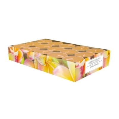 Imagen de Pajoma 92003 30 Velas de té perfumadas (Mango Color Naranja (Aprox. 14 Horas duración, Modern Line, Altura 1,5 cm