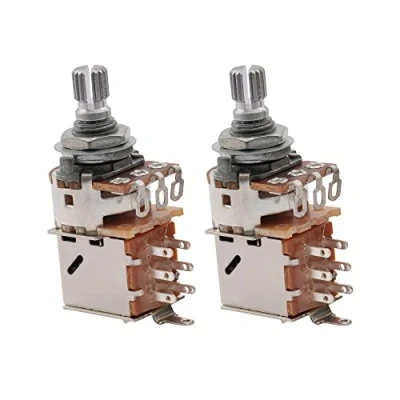 Imagen de Musiclily Métrico 15mm Split Shaft Potenciómetro Push Pull 500k Ohm Audio Taper (2 piezas)