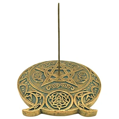 Imagen de Nemesis Now Quemador de Incienso con Fragancia Triple Luna, Dorado, 13,7 cm