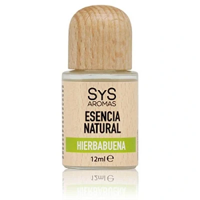 Imagen de Esencia Natural de hierbabuena SYS Aromas 12 ml para Quemador Esencias, ambientadores Hogar, Fragancias Humidificadores no Hidrosolubles, Esencias Velas, Aceite