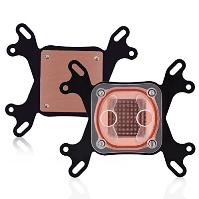 Imagen de Richer R Bloque de Refrigeración por Agua para CPU,50mm Base Cobre del Waterblock Cooler con 4 Tornillos Rosca G1 / Intel 775,1150,1155,1156,1366/AMD AM2AM3AM3 +