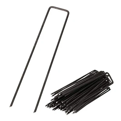 Imagen de GARDENIX® 100 Unidades Anclajes Las piquetas Grapas de sujeción IronPEG Longitud: 150 mm Ancho: 30 Espesor: 3 Material: Alambre Acero