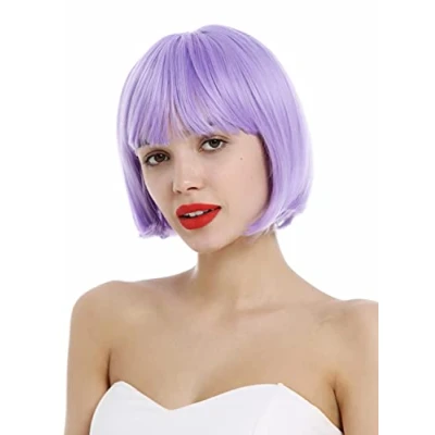 Imagen de WIG ME UP VK 4 HTY55C Peluca para mujeres corta bob clásico flequillo recto liso color violeta