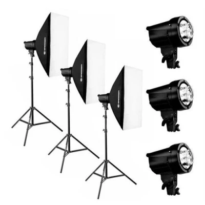 Imagen de Set De Flashes Estudio Bresser Brt 210b 3x 200w