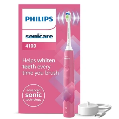Imagen de Philips Sonicare 4100, cepillo dental eléctrico, sónico con dos modos, sensor de presión y temporizador, rosa paraíso prismático, modelo HX3689/41