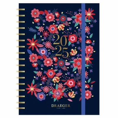 Imagen de DRAEGER PARIS September 2024 to August 2025 weekly diary 13x18 cm 1 week on 2 pages Hard cover ‘Floral’ theme FSC® certified paper Vegetable based inks