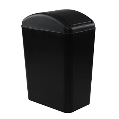 Imagen de Vcansay 20 Litros Cubo de Basura Plástico, con Tapa Basculante, Negro