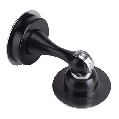 Imagen de Zerodis Topes de Puerta, Tapón Puerta Magnético, Soporte Acero Inoxidable 304 con Parachoques Inferior, sin Necesidad Taladrar(Black)