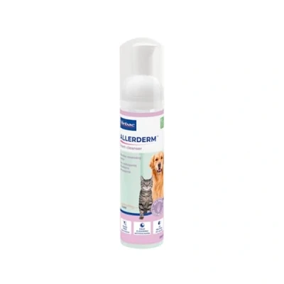 Imagen de Virbac Allerderm Espuma 200 ml limpiadora para Perros y Gatos Ayuda a Eliminar la Suciedad de Forma rápida eficaz No Necesita aclarado Suave con Piel