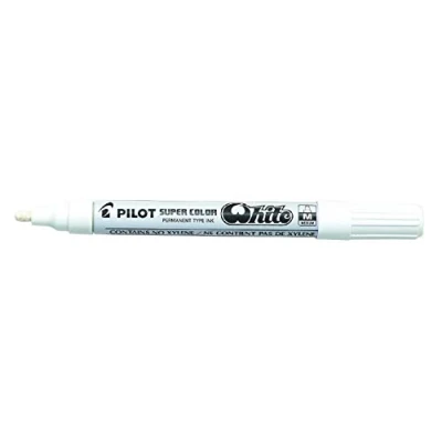 Imagen de PILOT SC W M Paint Marcador (punta redonda, 12 unidades), color blanco, Caja de