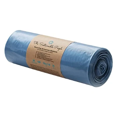 Imagen de Bolsas de basura resistentes TSP 120 l, al menos el 90% residuos postconsumo (PE), certificado Blauer Engel, rollo 25, extremadamente (70 μm), 700 x 1100 mm, ideales para