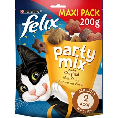 Imagen de Felix Party Mix Original: Pollo, hígado, Pavo 200 g golosinas para Gatos Juego de 5