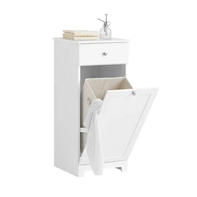 Imagen de SoBuy Cesto para Ropa Sucia Amario Baño Estanterías de con 1 Cajón 40 x 38 90 cm BZR21 DG ES