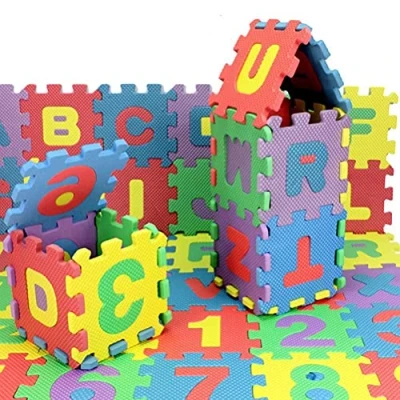 Imagen de alfombrilla de rompecabezas 36 piezas, para gatear bebés, espuma niños, juegos con números, alfombrillas coloridas