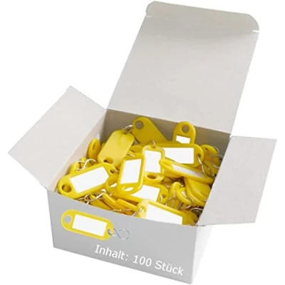Imagen de WEDO 262813405 Llaveros para escribir amarillo 100 unidades con gancho en S
