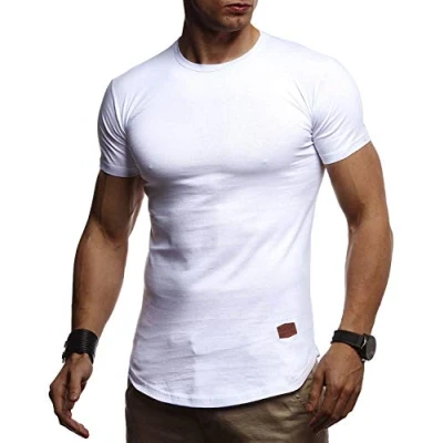 Imagen de Leif Nelson Camiseta para Hombre con Cuello Redondo LN 8294 Blanco X Large