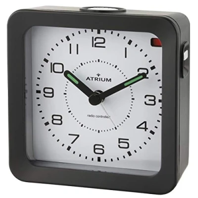 Imagen de Atrium A660 7 Reloj despertador analógico (mecanismo de cuarzo, sin tictac, con luz y manecillas luminosas), color negro