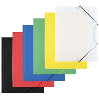 Imagen de D.RECT Pack de 6 Carpetas con 3 Solapas Polipropileno Gomas A4, Multicolor (6 x 1)