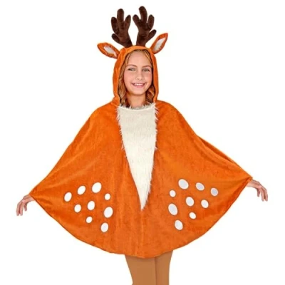 Imagen de Widmann disfraz infantil de ciervo, poncho con capucha, manta, animal, Navidad