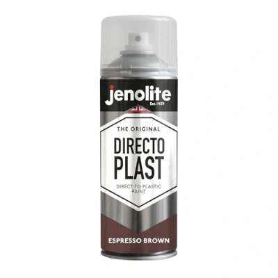 Imagen de JENOLITE Directoplast Pintura en aerosol brillante MARRÓN EXPRESO 400ml multisuperficie Para todo tipo de plástico No requiere imprimación RAL 8017