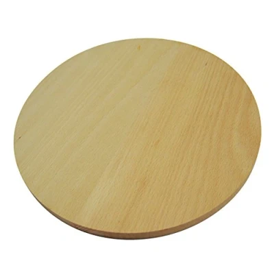 Imagen de Wooden World Tabla circular redonda de madera para cortar pizza, doble cara, 40 cm