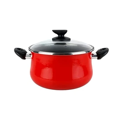 Imagen de MAGEFESA MG037 Praga Olla, Acero esmaltado vitrificado, Inducción y lavavajillas, Rojo, 24 cm