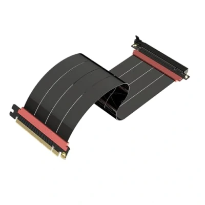 Imagen de LINKUP AVA5 Cable Elevador PCIE 5.0 Preparado Futuro para Soporte Vertical GPU Gen 5 x16 128GB/s Velocidad Compatible con 4.0 &amp; WRX80/WRX90E Ángulo Liano Negro 30cm