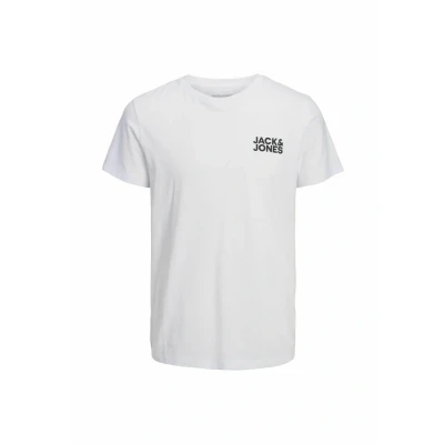 Imagen de JACK &amp; JONES PLUS ecorp Logo camiseta SS ONeck Pls Camiseta, Blanco/Detalles Estampado pequeño/Negro, 4XL Hombres