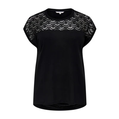 Imagen de ONLY Carmakoma Carflake LIFE Camiseta básica, Mujer, Talla: M 46/48, Black