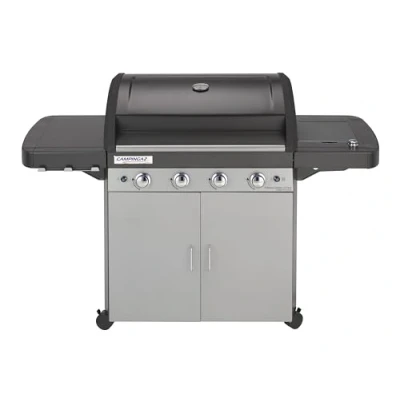 Imagen de Campingaz 4 Series Classic LS Plus Barbacoa a gas, quemadores de acero Inoxidable, 12.8kW, Sistema limpieza InstaClean, Ruedas, Color Negro, Gris, 160 x 59.8 115.6 cm