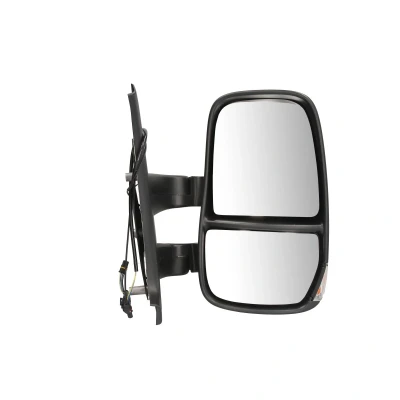 Imagen de espejo retrovisor Alkar 9202249 derecha manual con gran angular, brazo corto de espejo, convexo, antena para vehíc. volante a la izquie