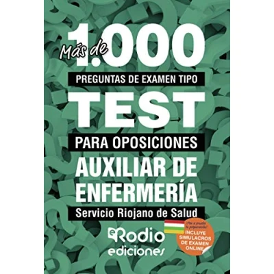 Imagen de Auxiliar de Enfermería. Servicio Riojano Salud. Más 1.000 preguntas examen tipo test para oposiciones: oposiciones