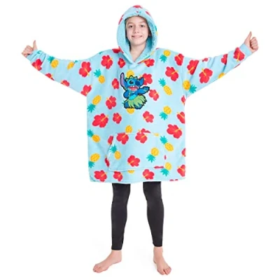 Imagen de Disney Sudaderas con Capucha para Niña, Sudadera Batamanta de Polar Stitch Minnie Bata Manta Oversize Niños Talla única (Multicolor)