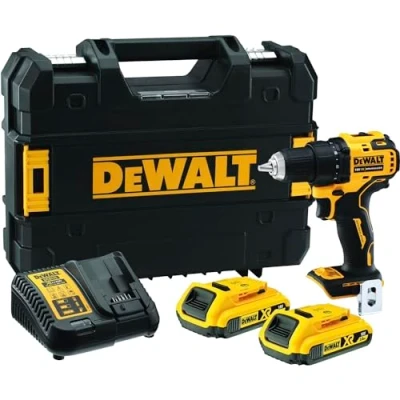 Imagen de DEWALT DCD708D2T QW Taladro atornillador compacto Sin escobillas XR 18V Li Ion 2 Ah cable con maletín TSTAK, luz LED, baterías, cargador velocidades (0 450/1650 rpm) 340W
