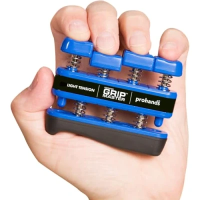 Imagen de prohands by Gripmaster medical Aparato entrenador de dedos, color azul, resistencia 5 lbs