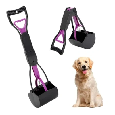 Imagen de Vintree Recogedor de Dientes Mango Largo para Mascotas Plegable 60cm portátil sólido dentado Limpieza Arenas Utensilios Gatos y Perros al Aire Libre Interior