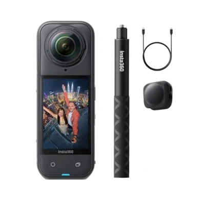 Imagen de Insta360 X5 Paquete Get Set Cámara 8K 360º Impermeable, líder con Poca luz, Efecto Selfie Stick Invisible, Lente Dura y reemplazable, batería de 3h, antiviento Incorporado, estabilización