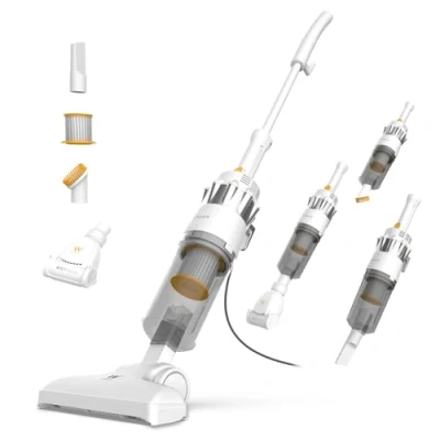 Imagen de Newlux Aspirador Escoba con Cable 2en1 V900, Vertical y de Mano, 800W, Depósito 2L, 16.5 Kpa Triple Sist. Filtrado (F.HEPA) Accesorio Mascotas Eficiencia Energética A (Blanco)