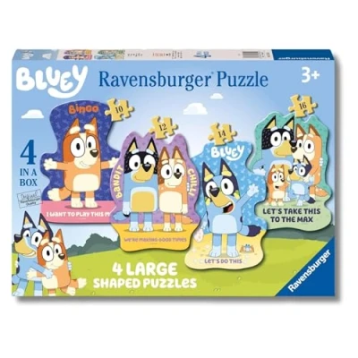 Imagen de Ravensburger Puzzle Bluey, 4 Puzzles en 1 caja de 10, 12, 14 y 16 piezas Figuras Bluey 3 años, para Niños, Juguetes, Juguetes Niños Regalos
