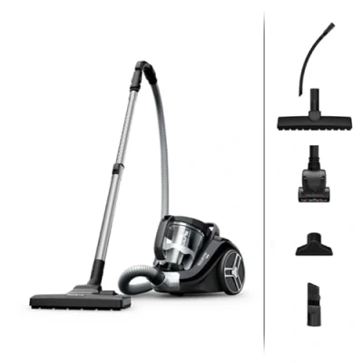 Imagen de Aspirador sin bolsa Rowenta Compact Power XXL RO4B75, 900W, 2.5 L, Filtrado Ciclónico 3 niveles, Radio 8.8 m, Kit Limpieza, Especial Mascotas, Negro