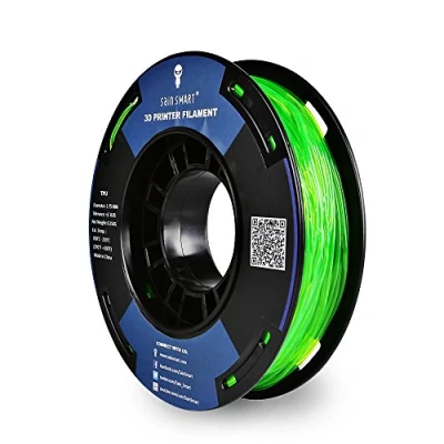 Imagen de Bobina pequeña de SainSmart, 1,75 mm, filamento 3D poliuretano termoplástico flexible, 250 g, tolerancia: +/ 0,05 Shore 95A, (verde)