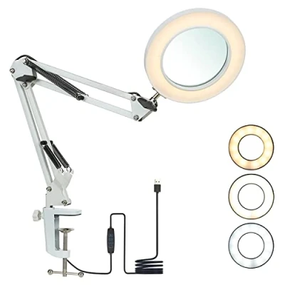 Imagen de Lámpara de Aumento LED 8X con luz (Blanco)
