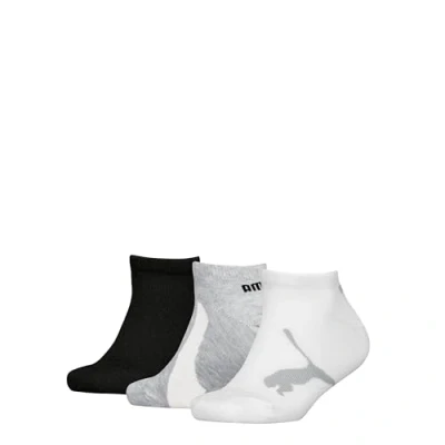 Imagen de PUMA 100000969 Calcetines para Zapatillas, Blanco Gris Negro, 31/34 EU (Pack de 3) Unisex niños
