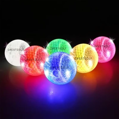 Imagen de Kofull Pack de 6 Bolas Golf LED para Entrenamiento Nocturno, Pelotas Golf, Distancia Brillantes, Colores Variados (Rosa, Azul, Rojo, Verde, Blanco y Amarillo)